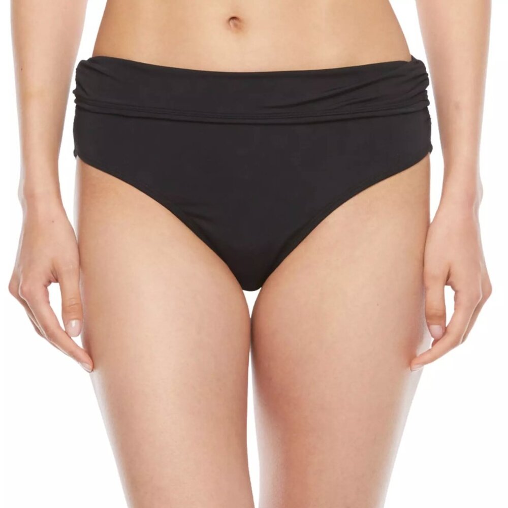 NWT Sonnet‎ Shores Black Women's High Waist Bikini Swimsuit Bottoms Sz 6